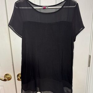 Vince Camuto Black Sheer Blouse